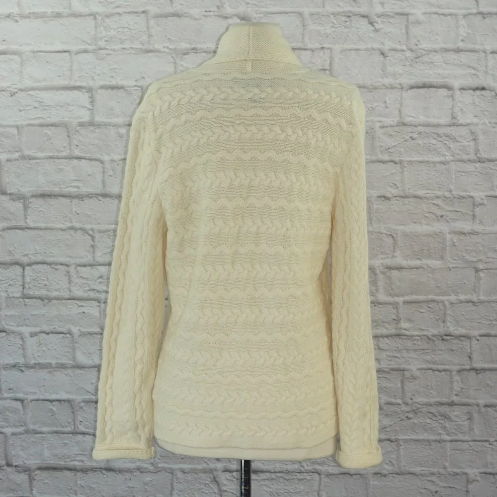Vintage Wool Angora Cable Knit Cardigan Sweater - Picture 3 of 7